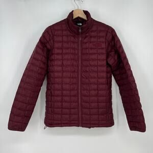 The North Face Thermoball Eco Puffer Jacket Womens M Burgundy Down Alternative